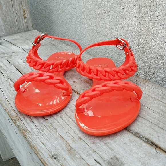 Givenchy Shoes - Givenchy Authentic Coral Chainlink Jelly Sandals